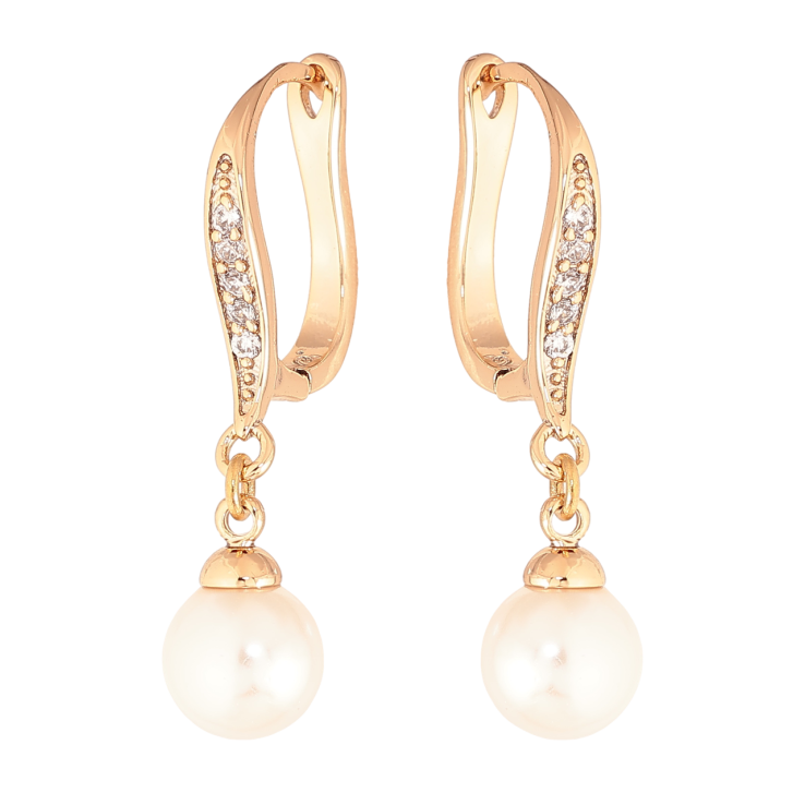 Серьги Xuping Цвет Позолота 18K английский замок Жемчужные подвески фото №20 Серьги Xuping Цвет Позолота 18K английский замок Жемчужные подвески фото №20