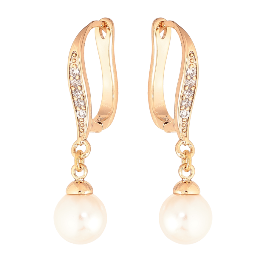 Серьги Xuping Цвет Позолота 18K английский замок Жемчужные подвески фото №1 Серьги Xuping Цвет Позолота 18K английский замок Жемчужные подвески фото №1