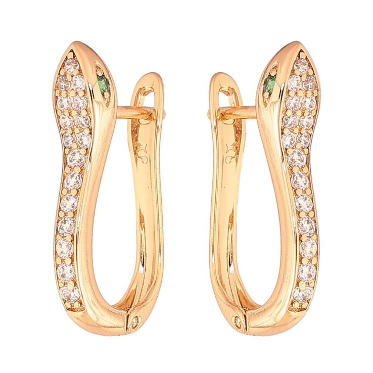 Серьги Xuping Цвет Позолота 18K английский замок Змея с инкрустацией кристаллами фото №22