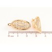 Серьги Xuping Цвет Позолота 18K английский замок Овалы с вензельным узором и кристаллами фото №2 Серьги Xuping Цвет Позолота 18K английский замок Овалы с вензельным узором и кристаллами фото №2