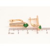 Сережки Xuping Колір Позолота 18K англійський замок Візерунок з зеленим кристалами фото №2 Сережки Xuping Колір Позолота 18K англійський замок Візерунок з зеленим кристалами фото №2