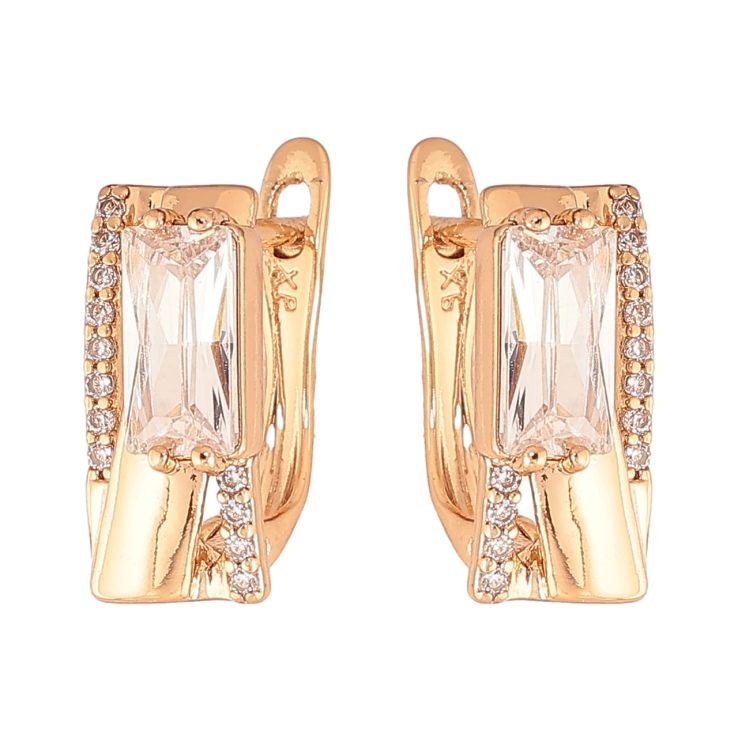 Серьги Xuping Цвет Позолота 18K английский замок Узор с инкрустацией кристаллами фото №23