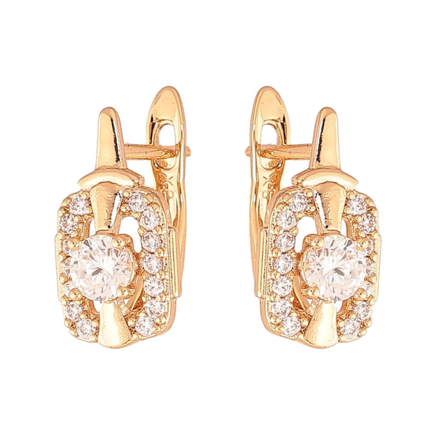 Серьги Xuping Цвет Позолота 18K английский замок Инкрустация кристаллами фото №1 Серьги Xuping Цвет Позолота 18K английский замок Инкрустация кристаллами фото №1