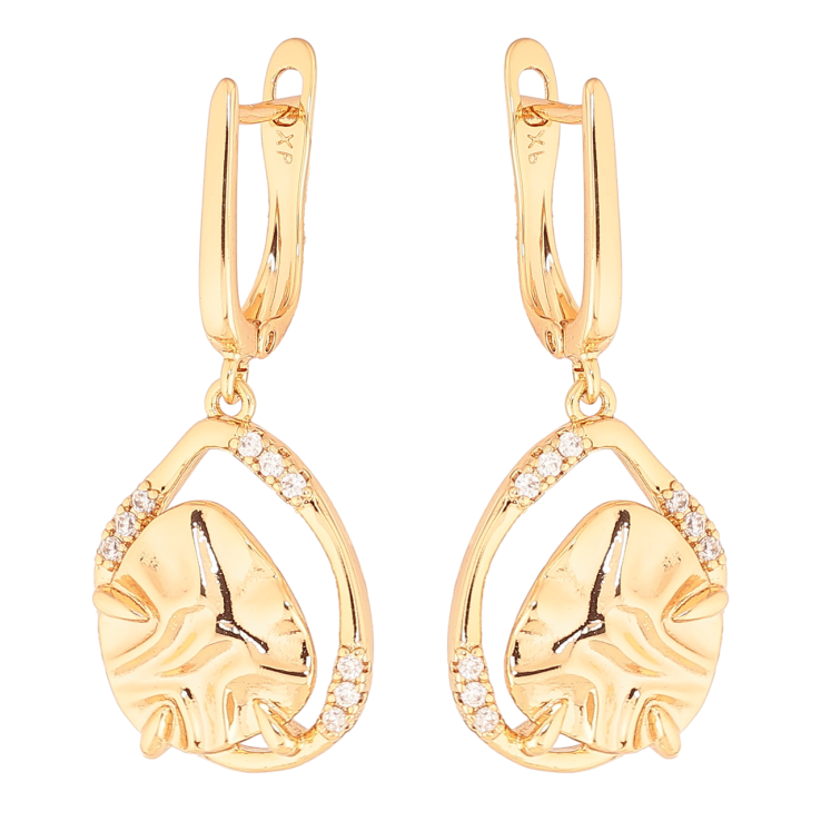 Серьги Xuping Цвет Позолота 18K английский замок Декоративные подвески фото №3