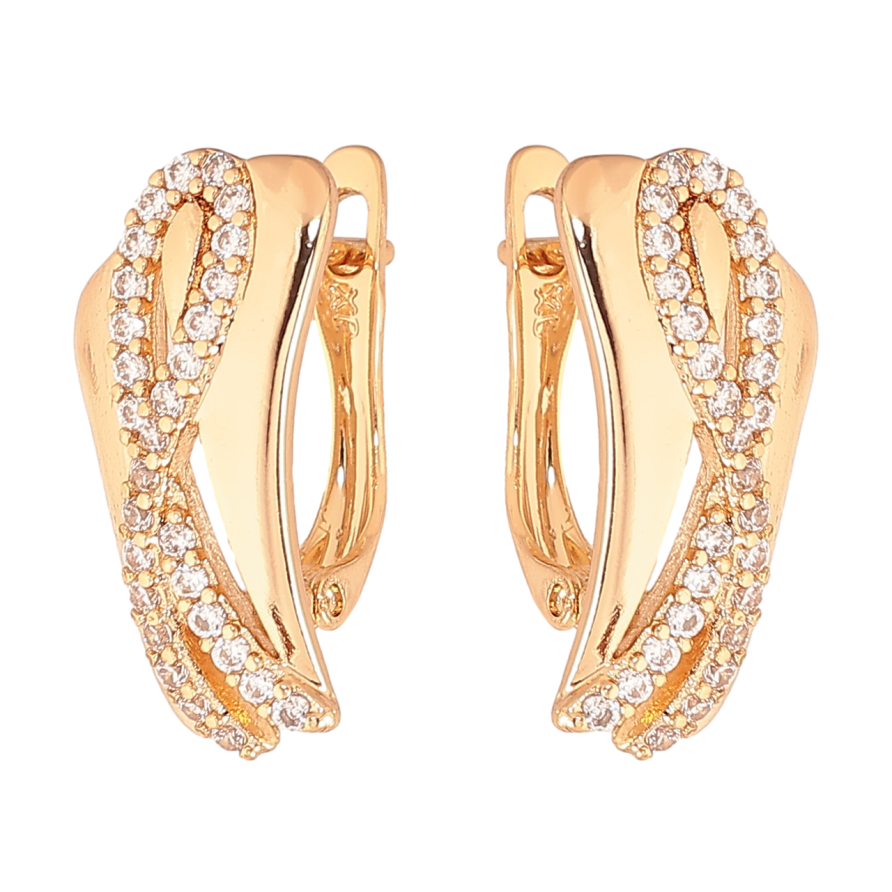 Серьги Xuping Цвет Позолота 18K английский замок Узор с кристаллами фото №1