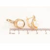 Серьги Xuping Цвет Позолота 18K английский замок Узор с кристаллами и жемчугом фото №2