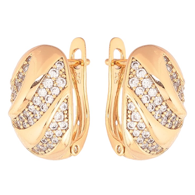 Серьги Xuping Цвет Позолота 18K английский замок Инкрустация кристаллами фото №23 Серьги Xuping Цвет Позолота 18K английский замок Инкрустация кристаллами фото №23