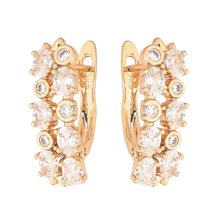 Серьги Xuping Цвет Позолота 18K английский замок Инкрустация кристаллами фото №1 Серьги Xuping Цвет Позолота 18K английский замок Инкрустация кристаллами фото №1
