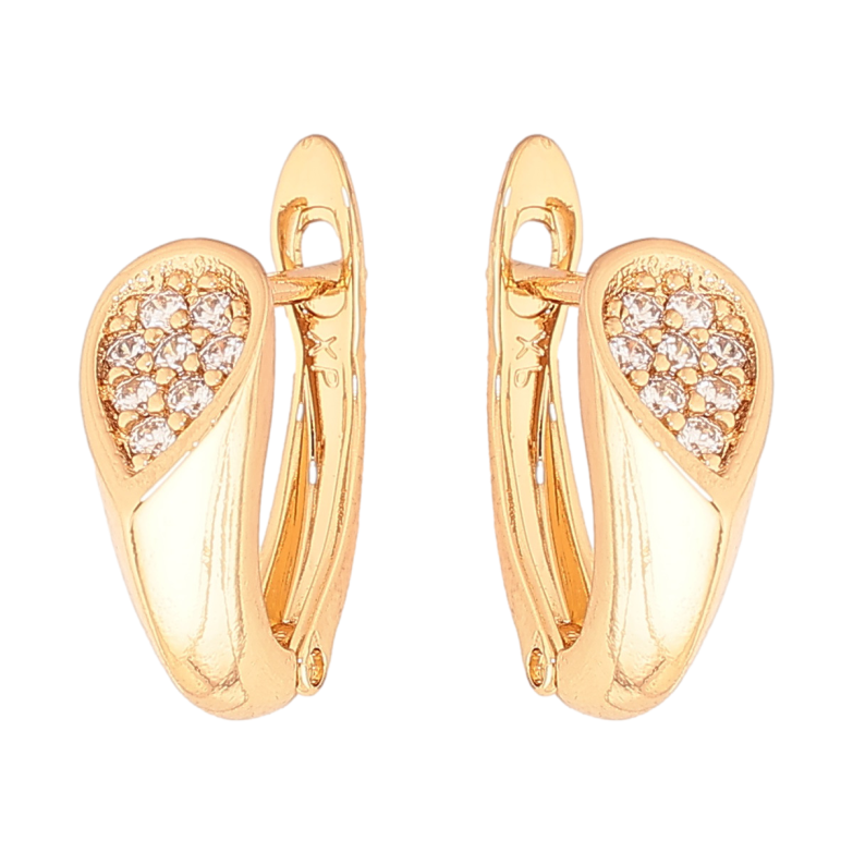 Сережки Xuping Колір Позолота 18K англійський замок Інкрустація кристалами фото №2 Сережки Xuping Колір Позолота 18K англійський замок Інкрустація кристалами фото №2