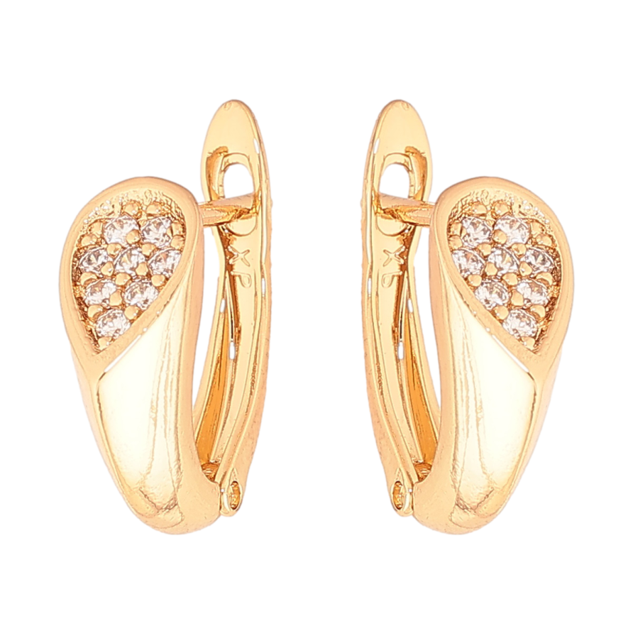 Серьги Xuping Цвет Позолота 18K английский замок Инкрустация кристаллами фото №1 Серьги Xuping Цвет Позолота 18K английский замок Инкрустация кристаллами фото №1