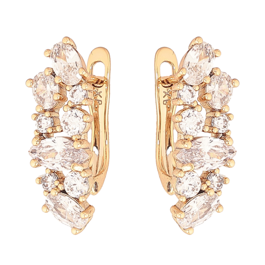 Серьги Xuping Цвет Позолота 18K английский замок Инкрустация кристаллами фото №1 Серьги Xuping Цвет Позолота 18K английский замок Инкрустация кристаллами фото №1