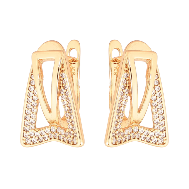 Серьги Xuping Цвет Позолота 18K английский замок Инкрустация кристаллами фото №18