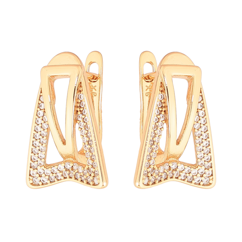 Сережки Xuping Колір Позолота 18K англійський замок Інкрустація кристалами фото №1 Сережки Xuping Колір Позолота 18K англійський замок Інкрустація кристалами фото №1