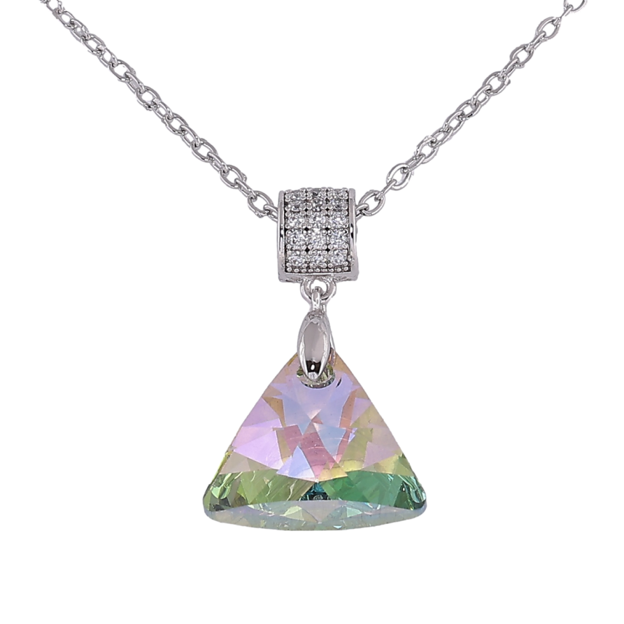 Кулон Xuping цвет Родий с кр-ми Swarovski на цепочке Кристалл Vitrail Light размер 40-46см х 2мм фото №1 Кулон Xuping цвет Родий с кр-ми Swarovski на цепочке Кристалл Vitrail Light размер 40-46см х 2мм фото №1