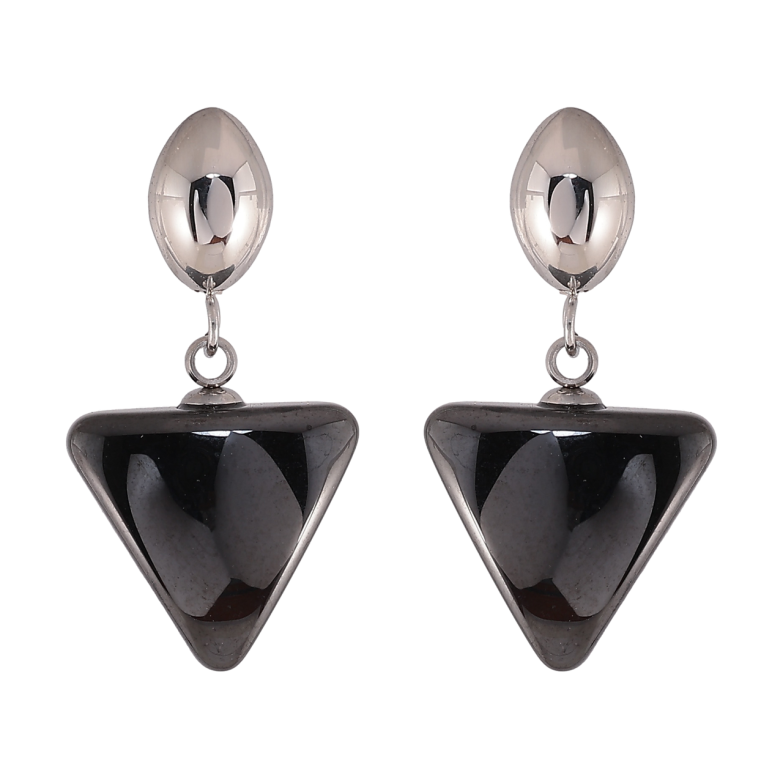 Сережки Xuping TTM Stainless Steel колір Родій пусети Підвіски з чорною керамікою фото №1 Сережки Xuping TTM Stainless Steel колір Родій пусети Підвіски з чорною керамікою фото №1