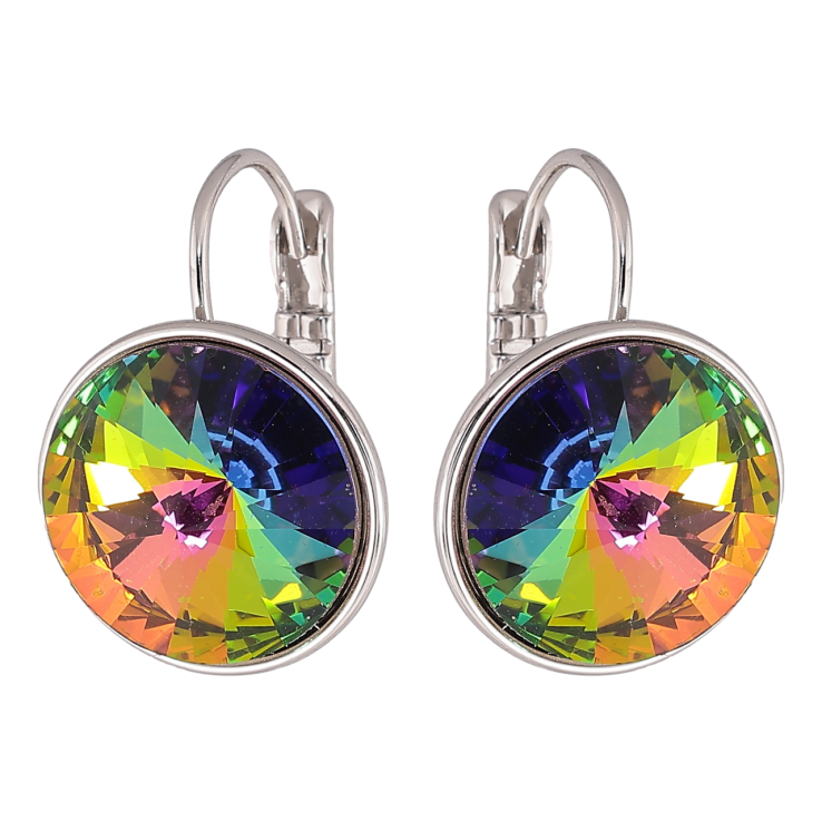 Серьги Xuping цвет Родий с кристаллами Swarovski французский замок Кристаллы Vitrail Medium ø 16мм фото №16