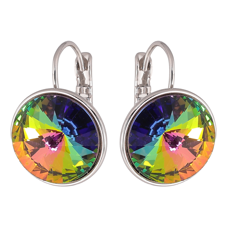 Сережки Xuping колір Родій з кристалами Swarovski французький замок Кристали Vitrail Medium ø 16мм фото №9 Сережки Xuping колір Родій з кристалами Swarovski французький замок Кристали Vitrail Medium ø 16мм фото №9