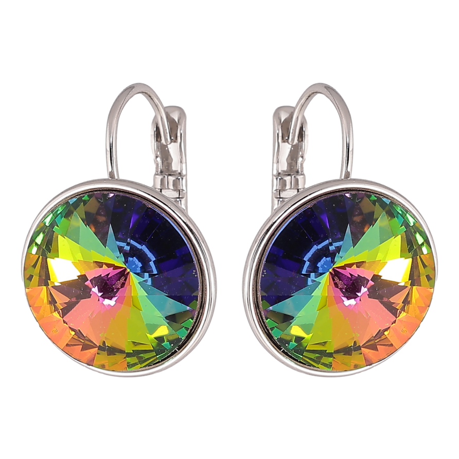 Серьги Xuping цвет Родий с кристаллами Swarovski французский замок Кристаллы Vitrail Medium ø 16мм фото №1 Серьги Xuping цвет Родий с кристаллами Swarovski французский замок Кристаллы Vitrail Medium ø 16мм фото №1