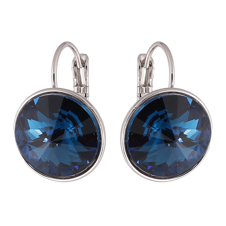 Серьги Xuping цвет Родий с кристаллами Swarovski французский замок Кристаллы Montana ø 16мм фото №17
