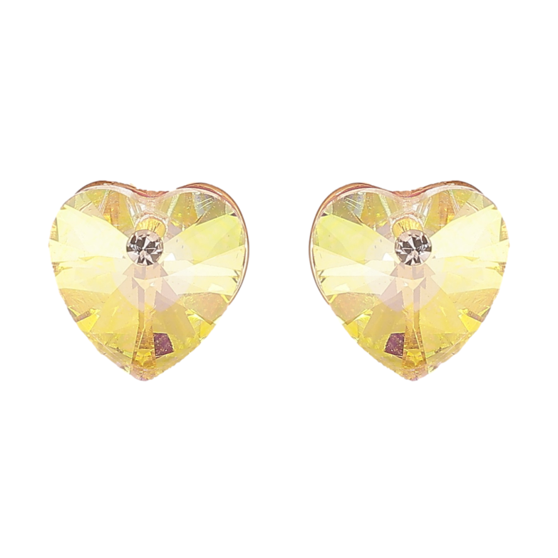 Сережки Xuping колір Позолота 18К з кристалами Swarovski пусети Кристальні сердечка Shimmer фото №1 Сережки Xuping колір Позолота 18К з кристалами Swarovski пусети Кристальні сердечка Shimmer фото №1