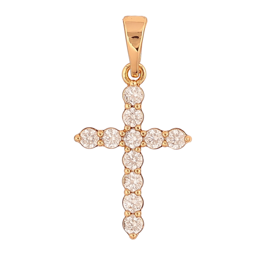 Кулон Xuping Цвет Позолота 18K Крест с кристаллами для цепочки до 5мм фото №1 Кулон Xuping Цвет Позолота 18K Крест с кристаллами для цепочки до 5мм фото №1
