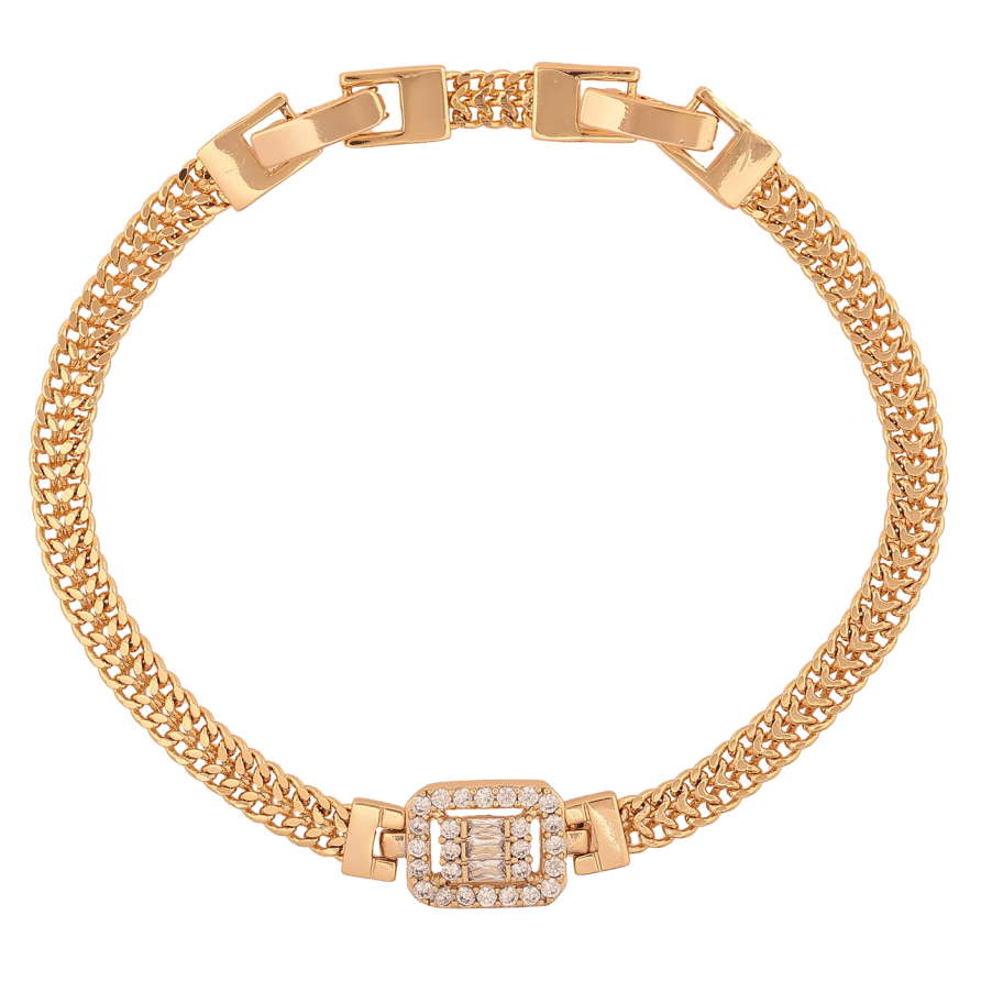 Браслет Xuping Цвет Позолота 18K Цепочка с декоративной вставкой размер с дополнительным замком 17.5,19.5 см х 5-9 мм фото №1 Браслет Xuping Цвет Позолота 18K Цепочка с декоративной вставкой размер с дополнительным замком 17.5,19.5 см х 5-9 мм фото №1