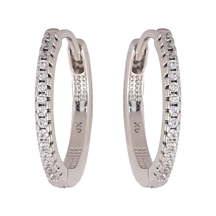 Серьги Xuping цвет Родий колечки Дорожки кристаллов фото №15 Серьги Xuping цвет Родий колечки Дорожки кристаллов фото №15