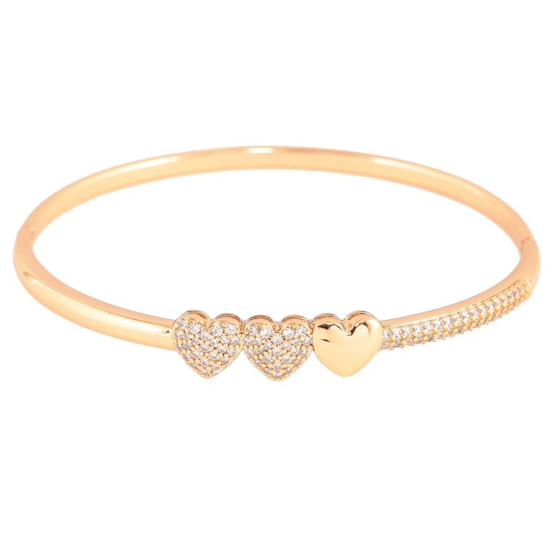 Браслет Xuping Цвет Позолота 18K Сердечки с инкрустацией  кристаллами ø 6см фото №4