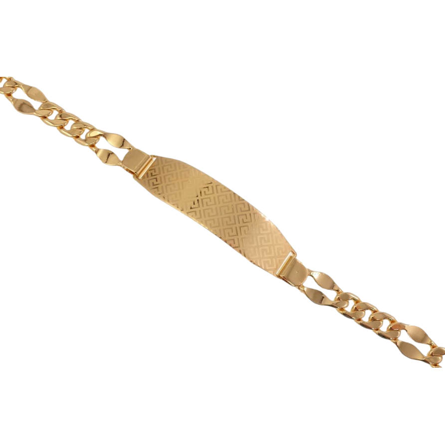 Браслет Xuping Позолота 18K Панцирное Плетение и Пластина Тиснение Греческий Орнамент размер 19,5 см фото №1 Браслет Xuping Позолота 18K Панцирное Плетение и Пластина Тиснение Греческий Орнамент размер 19,5 см фото №1