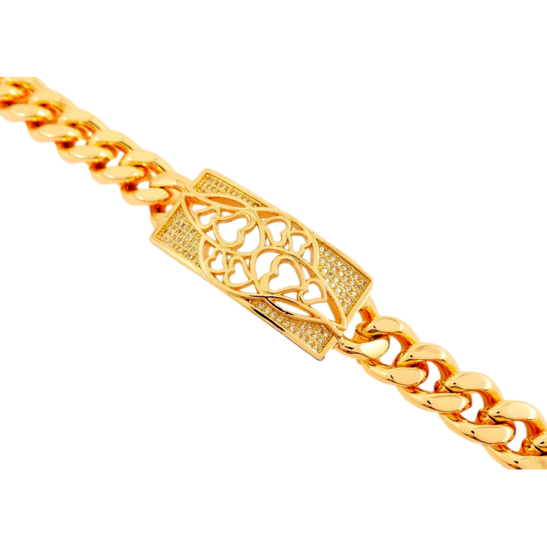 Браслет Xuping Позолота 18K Соединительная Пластина с Инкрустацией Цирконий и Резным Узором Сердечки длина фото №4