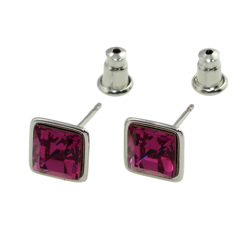 Сережки Xuping колір Родій з кристалами Swarovski пусети Квадратний Кристал 6х6 мм фото №7 Сережки Xuping колір Родій з кристалами Swarovski пусети Квадратний Кристал 6х6 мм фото №7