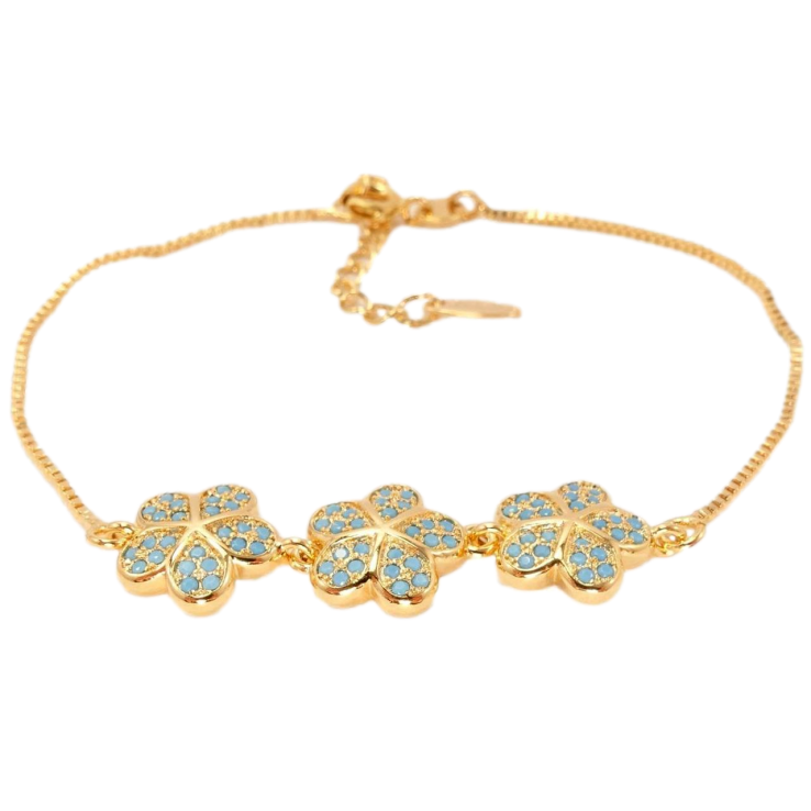 Браслет Xuping Позолота 18K Цветочное Трио Инкрустация Мелкие Голубые Кристаллы с доп.цепочкой длина 17-20см фото №19 Браслет Xuping Позолота 18K Цветочное Трио Инкрустация Мелкие Голубые Кристаллы с доп.цепочкой длина 17-20см фото №19
