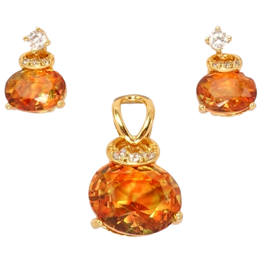Набор Xuping Позолота 18K Серьги Кулон Кристальное сияние фото №1