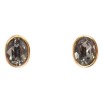 Сережки Xuping колір 18K з кристалами Swarovski пусети Чорний овальний кристал в ободковій оправі 8х6 фото №2 Сережки Xuping колір 18K з кристалами Swarovski пусети Чорний овальний кристал в ободковій оправі 8х6 фото №2