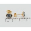 Сережки Xuping колір 18K з кристалами Swarovski пусети Чорний овальний кристал в ободковій оправі 8х6 фото №3 Сережки Xuping колір 18K з кристалами Swarovski пусети Чорний овальний кристал в ободковій оправі 8х6 фото №3