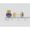 Сережки Xuping колір 18K з кристалами Swarovski пусети Фіолетовий овальний кристал в ободковій оправі фото №3