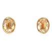 Серьги Xuping цвет 18K с кристаллами Swarovski пусеты Песочный овальный кристалл в ободковой оправе фото №2