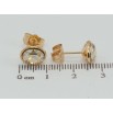 Серьги Xuping цвет 18K с кристаллами Swarovski пусеты Песочный овальный кристалл в ободковой оправе фото №3