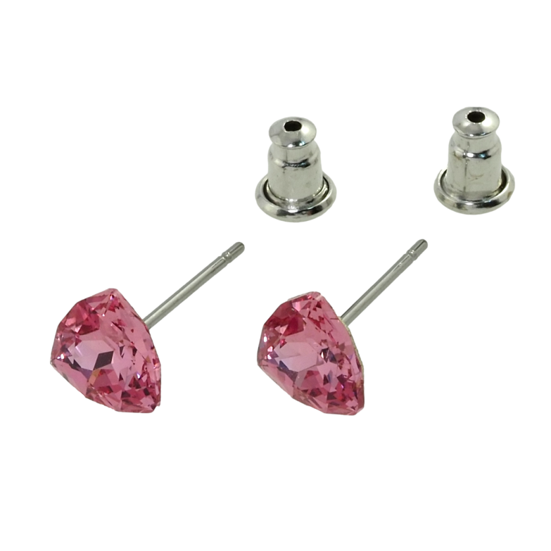 Сережки Xuping колір Родій з кристалами Swarovski пусети Трикутний кристал Rosaline 7 мм фото №9 Сережки Xuping колір Родій з кристалами Swarovski пусети Трикутний кристал Rosaline 7 мм фото №9