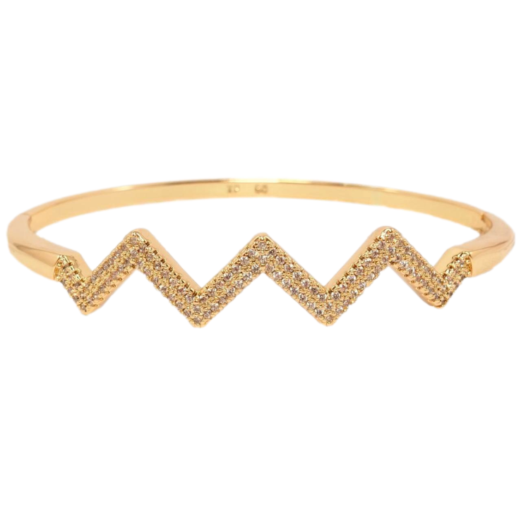Браслет Xuping Позолота 18K Зигзаг ø 6см фото №8 Браслет Xuping Позолота 18K Зигзаг ø 6см фото №8
