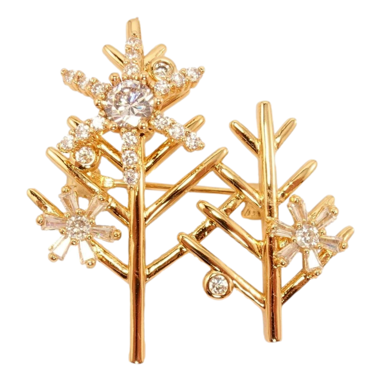 Брошка Xuping Позолота 18K Дерева з кристальними зірками фото №11 Брошка Xuping Позолота 18K Дерева з кристальними зірками фото №11