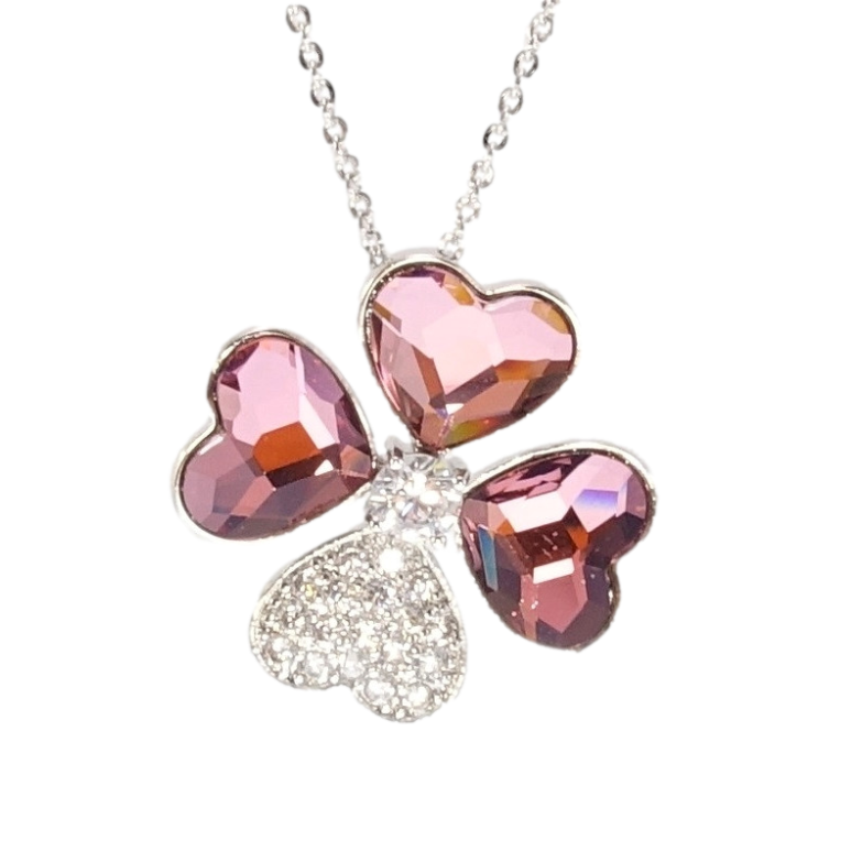 Кулон Xuping колір Родій з кристалами Swarovski на ланцюжку Конюшина з кристалами Rose довжина 39-43.5см х 1мм фото №11 Кулон Xuping колір Родій з кристалами Swarovski на ланцюжку Конюшина з кристалами Rose довжина 39-43.5см х 1мм фото №11
