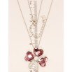 Кулон Xuping цвет Родий с кристаллами Swarovski на цепочке Клевер с кристаллами Rose длина 39-43.5см х 1мм фото №4 Кулон Xuping цвет Родий с кристаллами Swarovski на цепочке Клевер с кристаллами Rose длина 39-43.5см х 1мм фото №4