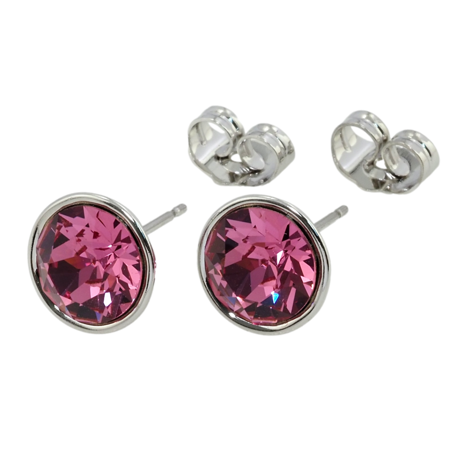 Серьги Xuping цвет Родий с кристаллами Swarovski пусеты Кристалл Rose ø 10мм фото №1 Серьги Xuping цвет Родий с кристаллами Swarovski пусеты Кристалл Rose ø 10мм фото №1