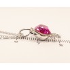 Кулон Xuping цвет Родий с кристаллами Swarovski на цепочке Котик с кристаллом Fuchsia длина 38,5-43см х 1мм фото №4 Кулон Xuping цвет Родий с кристаллами Swarovski на цепочке Котик с кристаллом Fuchsia длина 38,5-43см х 1мм фото №4