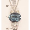 Кулон Xuping цвет Родий с кристаллами Swarovski на цепочке Котик с кристаллом Montana длина 38,5-43см х 1мм фото №2 Кулон Xuping цвет Родий с кристаллами Swarovski на цепочке Котик с кристаллом Montana длина 38,5-43см х 1мм фото №2