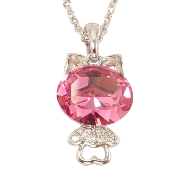 Кулон Xuping цвет Родий с кристаллами Swarovski на цепочке Котик с кристаллом Rose длина 38-43см х 1мм фото №12 Кулон Xuping цвет Родий с кристаллами Swarovski на цепочке Котик с кристаллом Rose длина 38-43см х 1мм фото №12