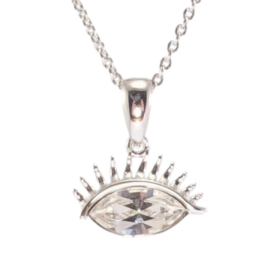 Кулон Xuping цвет Родий с кристаллами Swarovski на цепочке Глаз с кристаллом Clear длина 38,5-44см х 1мм фото №1 Кулон Xuping цвет Родий с кристаллами Swarovski на цепочке Глаз с кристаллом Clear длина 38,5-44см х 1мм фото №1