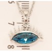 Кулон Xuping колір Родій із кристалами Swarovski на ланцюжку Око з кристалом Blue Zircon довжина 38,5-44см х 1мм фото №2