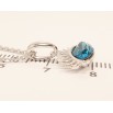 Кулон Xuping колір Родій із кристалами Swarovski на ланцюжку Око з кристалом Blue Zircon довжина 38,5-44см х 1мм фото №4